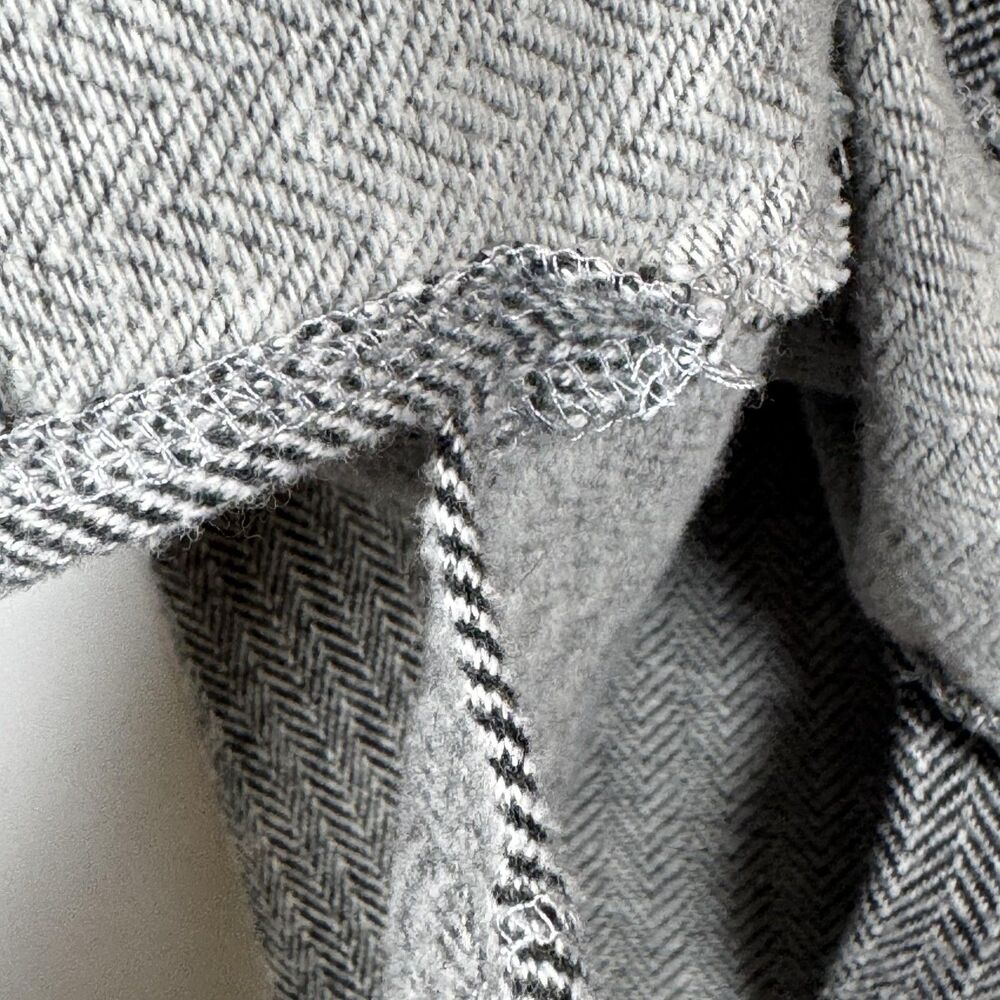 Soft Surroundings Shacket Womens Large Gray Herringbone Button Front‎ Jacket Top - Picture 10 of 13